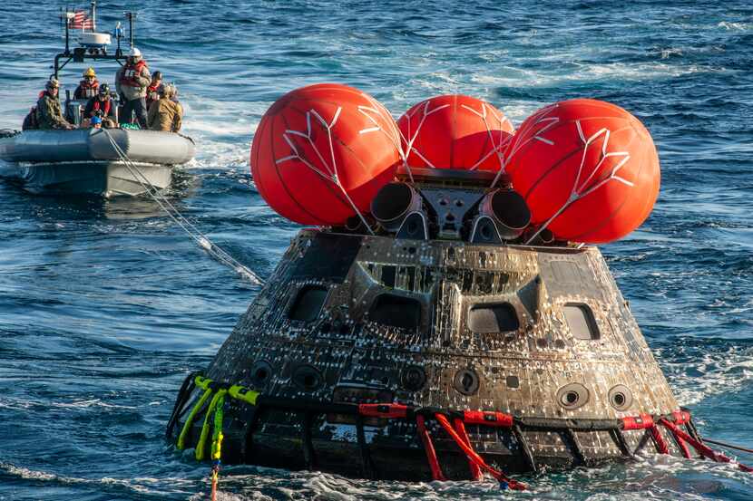 NASA's Orion spacecraft for the Artemis I mission was successfully recovered Monday inside...