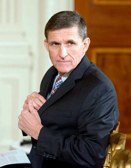 In a February 2017 file image, Michael Flynn serves as national security advisor in...