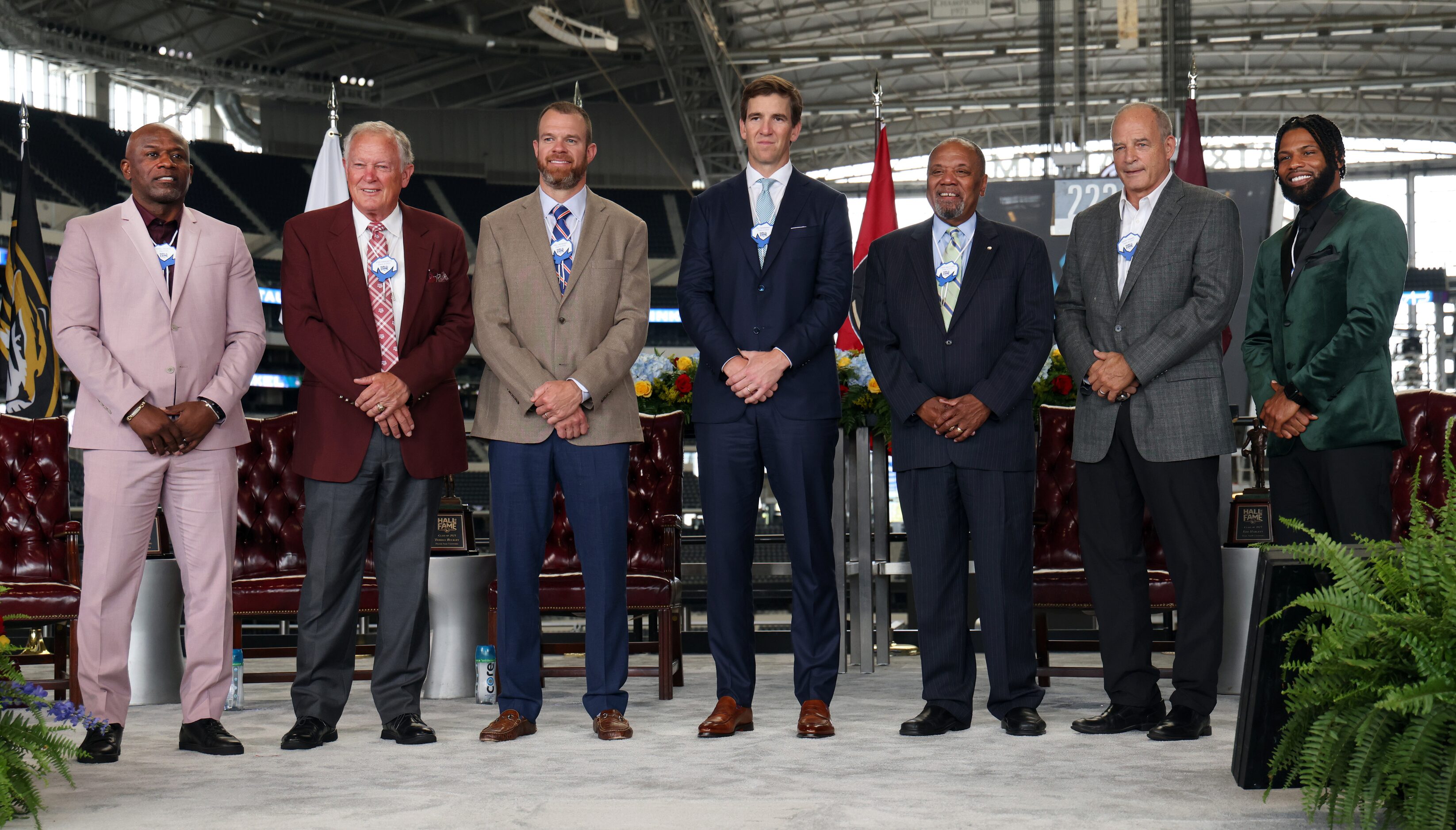 The 2023 Cotton Bowl Classic Hall of Fame Inductees from left are: Terrell Buckley, Edd...