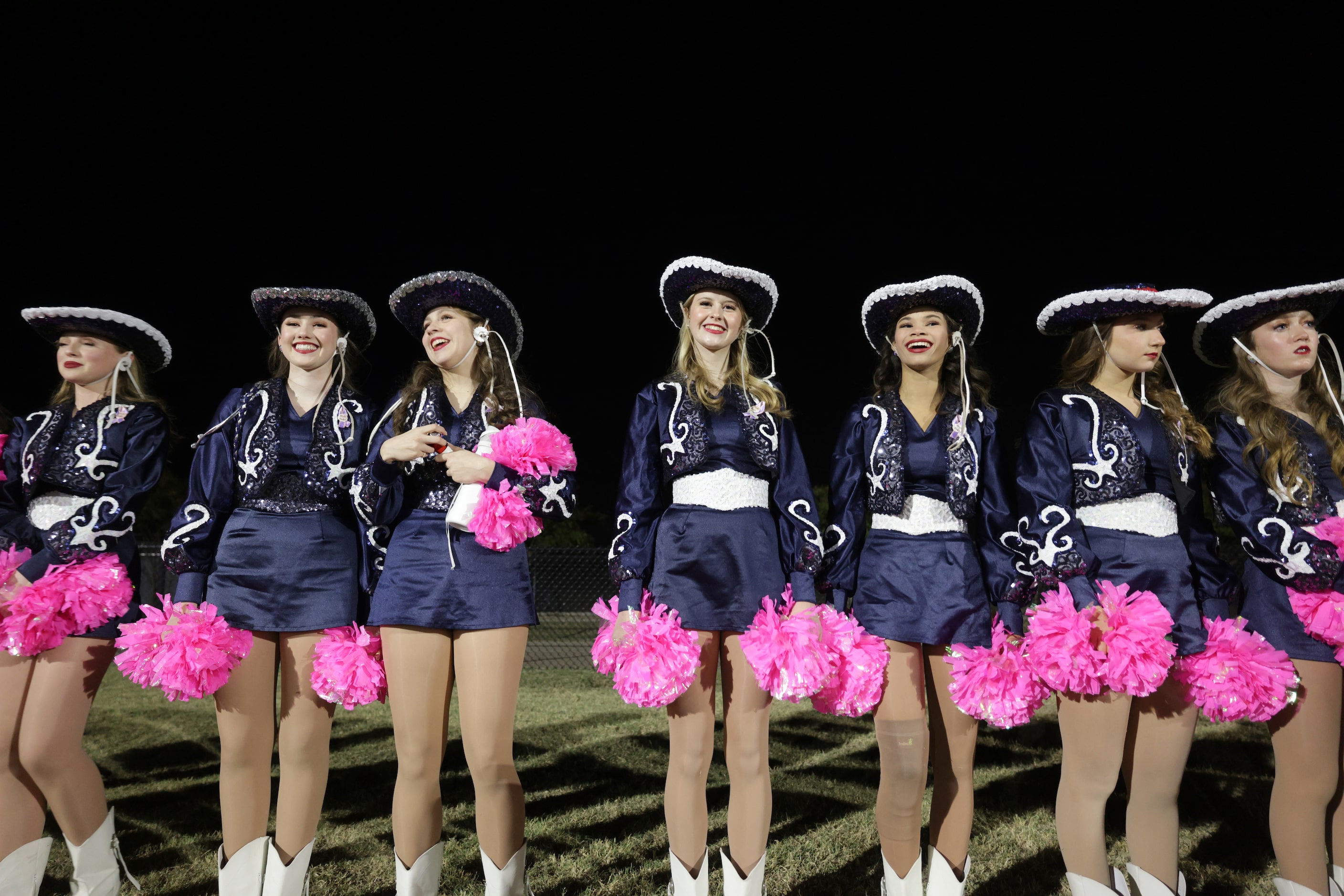 The Walnut Grove drill team waits to perform during the Prosper Walnut Grove High School...