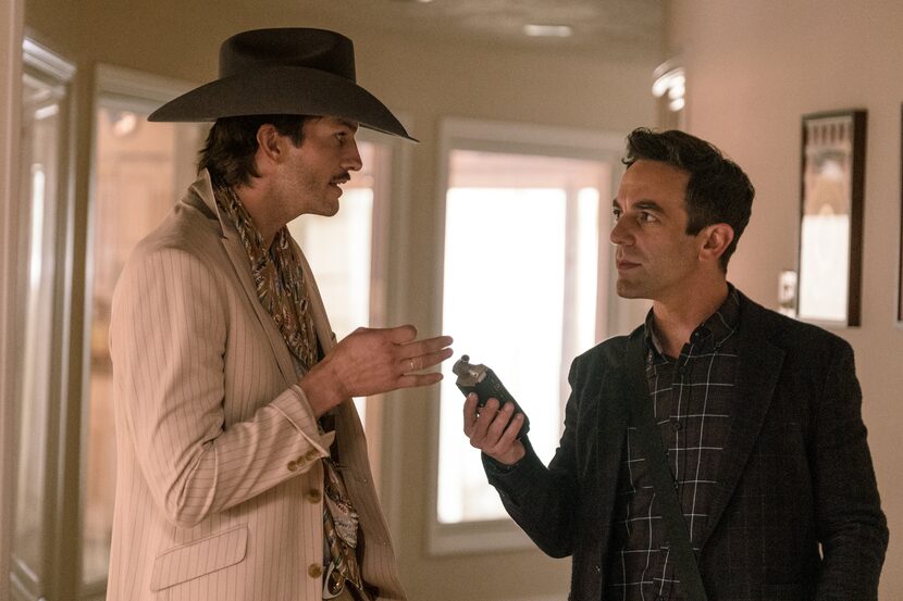 Ashton Kutcher appears as Quentin Sellers and B.J. Novak as Ben Manalowitz in "Vengeance."