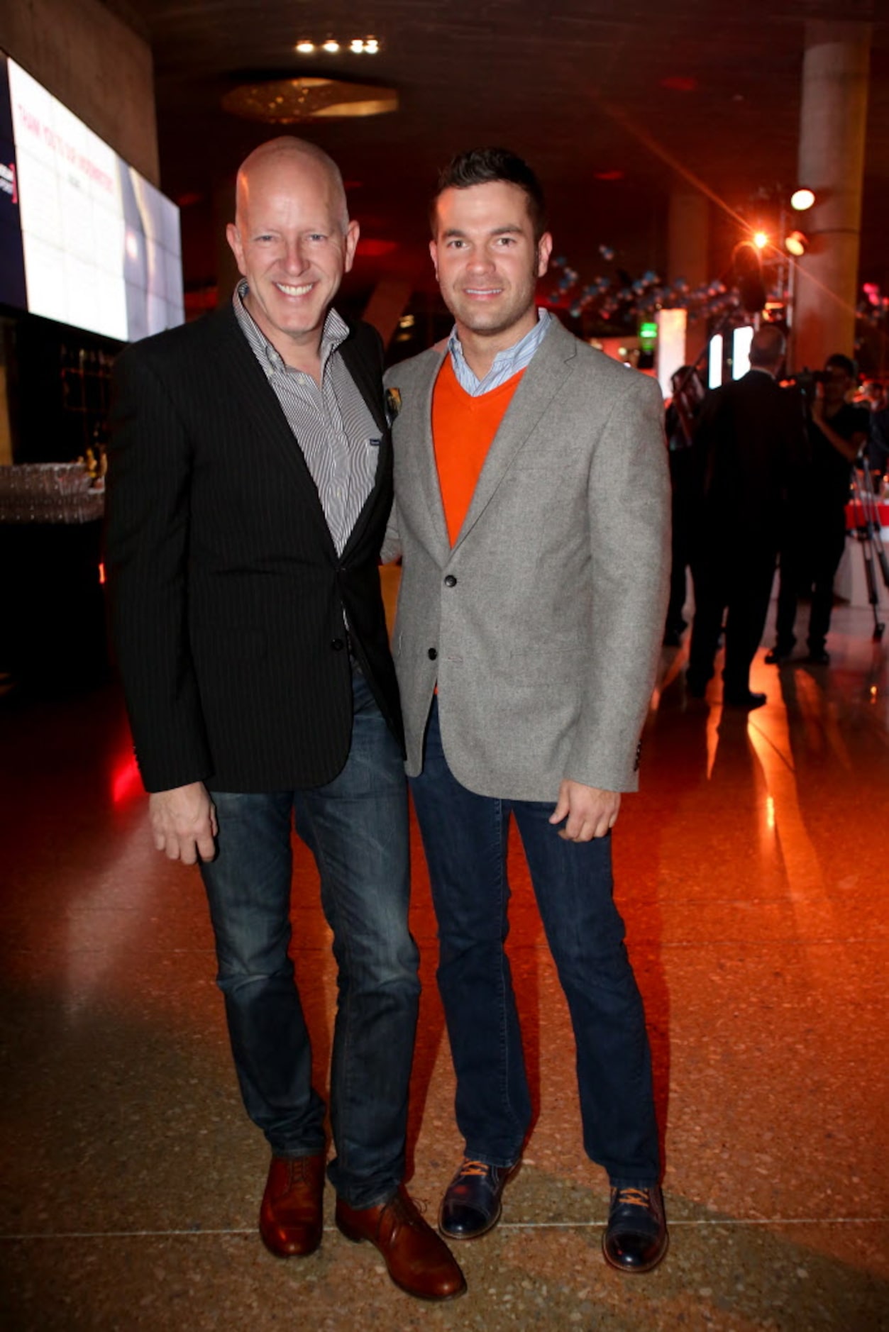 Rob Brinkley and J.R. Brown at the "Night at the Museum 2012" event at the Perot Museum of...