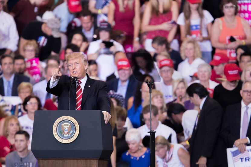 President Donald Trump spoke at a campaign-style rally this week in Phoenix. (Tom...