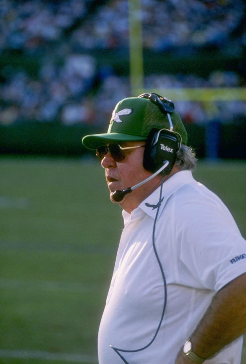 5 Nov 1989: Head coach Buddy Ryan of the Philadelphia Eagles looks on during a game against...