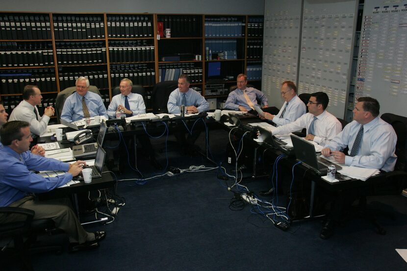 Over all view of the "draft room" at the Dallas Cowboys' headquarters in Valley Ranch April...