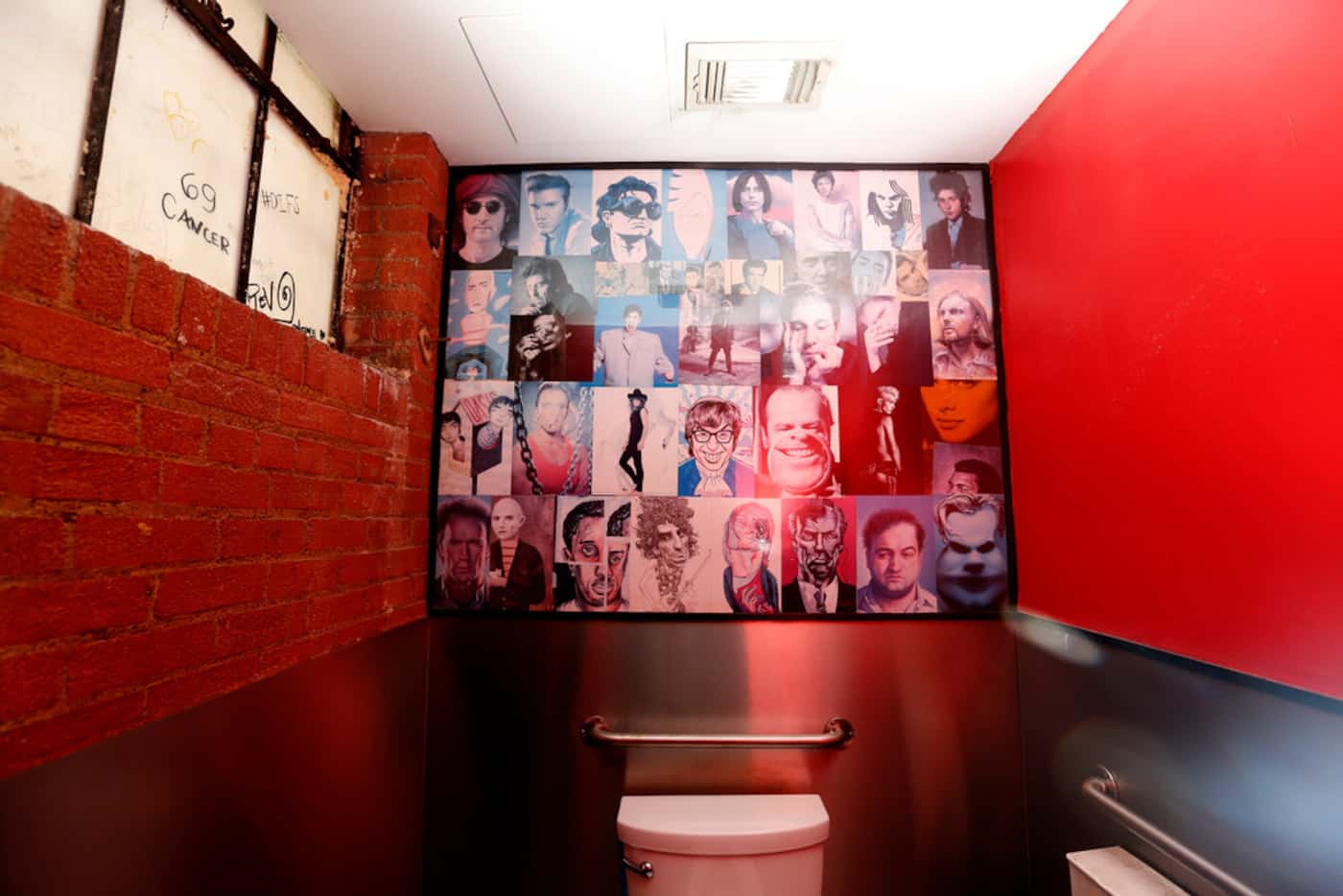 The women's restroom at Angry Dog in Dallas on Wednesday, March 20, 2019. (Rose Baca/Staff...