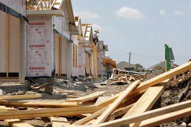 New homes being built in Glenn Heights as part of the Magnolia Meadows development in...