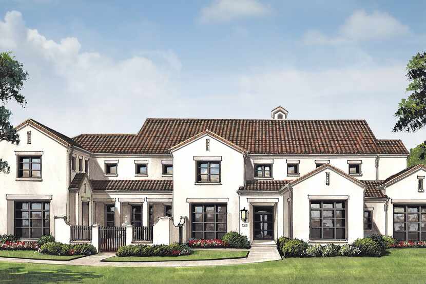 This is an artist’s rendering of Alford Homes’ newest contemporary Mediterranean-style...