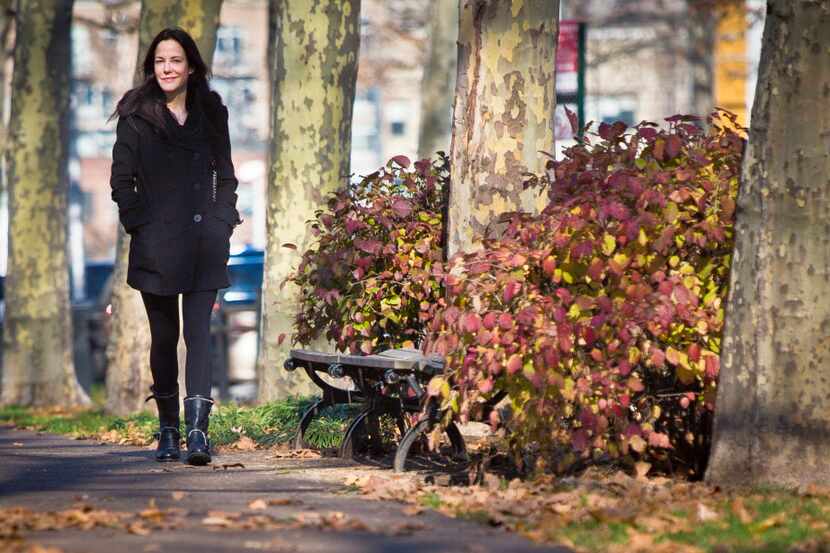 Actress and author Mary-Louise Parker poses for portrait in a park in the Brooklyn borough...