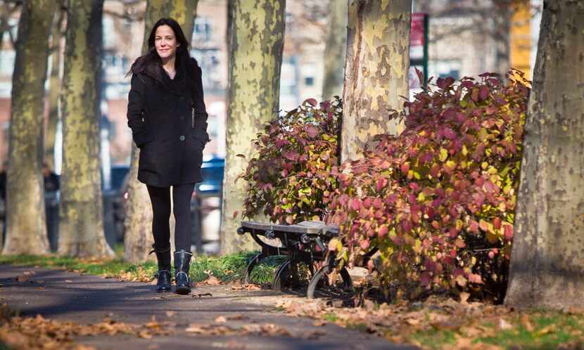 Actress and author Mary-Louise Parker poses for portrait in a park in the Brooklyn borough...