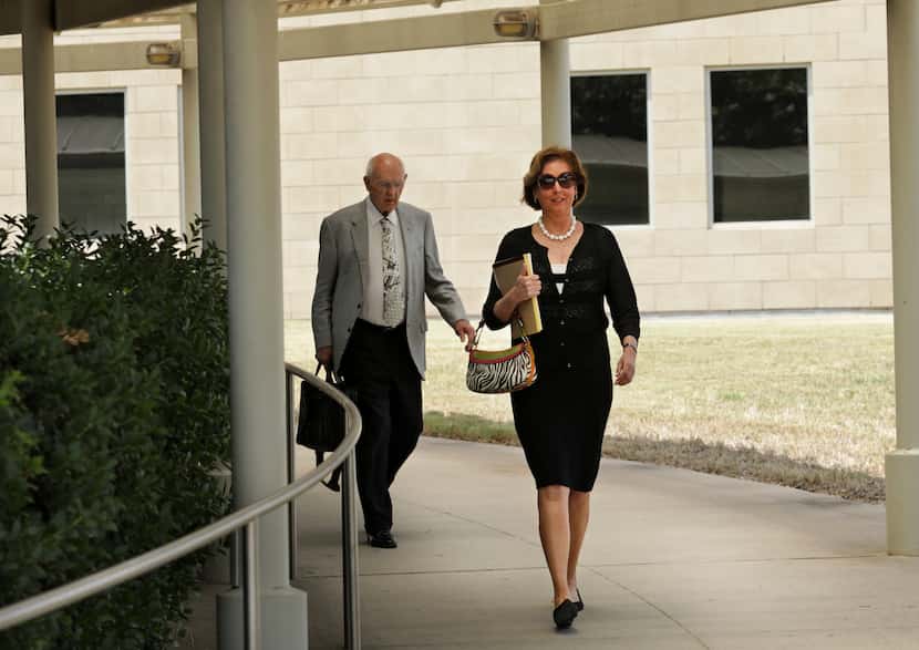 Sidney Powell, a Dallas lawyer who filed 2020 election fraud lawsuits, leaves the Collin...