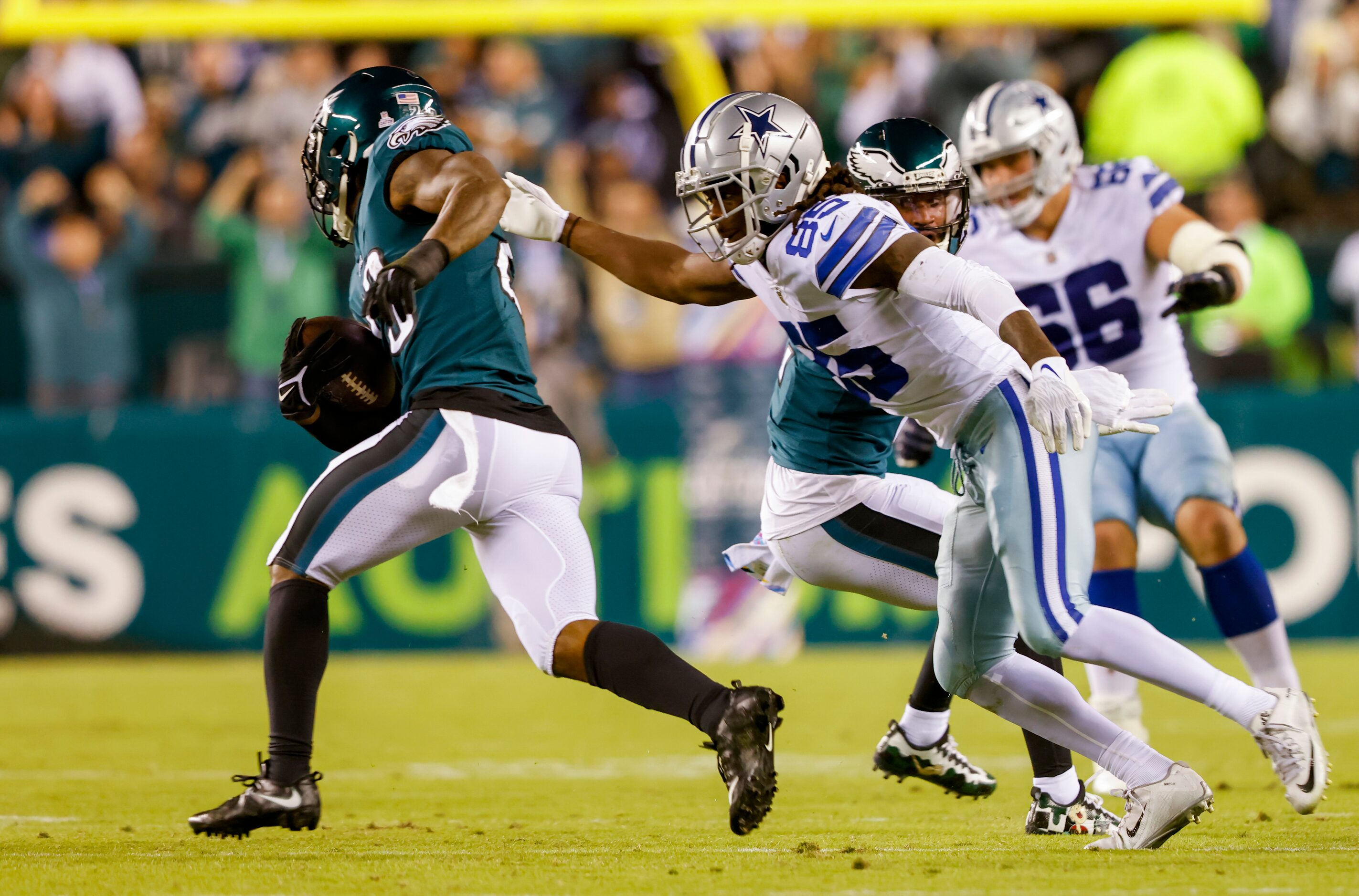 Dallas Cowboys wide receiver Noah Brown (85) runs after Philadelphia Eagles safety C.J....