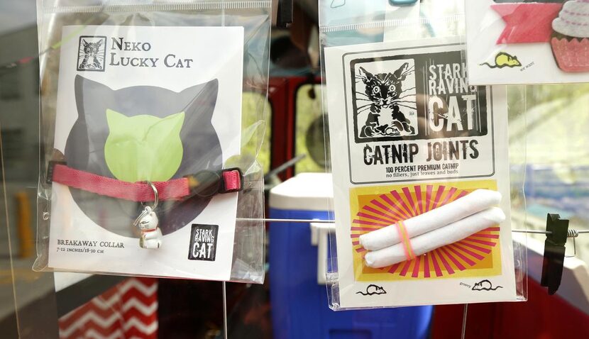 
The food truck sells a few items for cats as well, including “joints” rolled with catnip.
