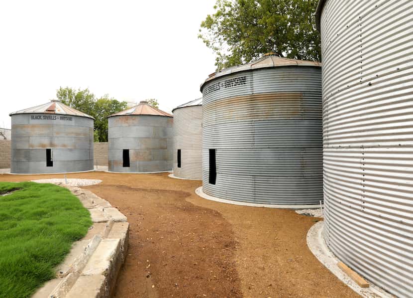 The TUPPS Brewery grain bins that will become small retail spaces in McKinney, TX, on Sep...