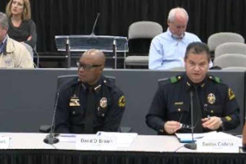  Police Chief David Brown (center) participated in the City Council's Public Safety...