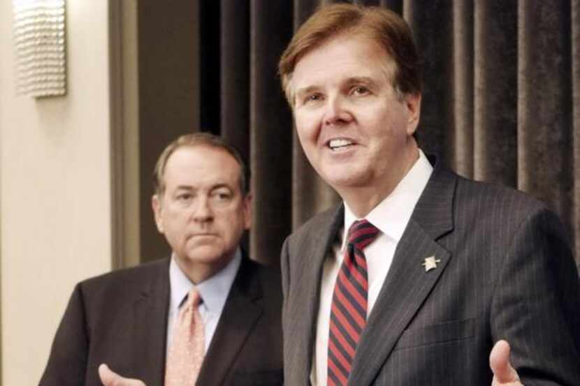 
State Sen. Dan Patrick, who has former Arkansas Gov. Mike Huckabee’s backing in his quest...