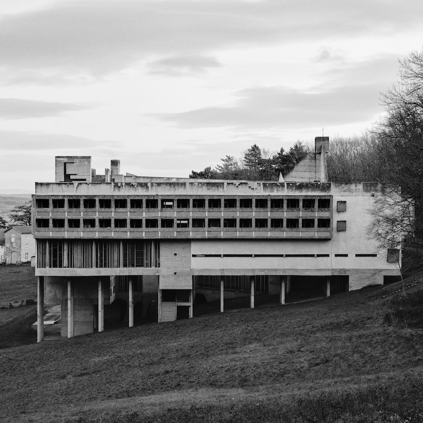 Photograph of the monastery La Tourette, designed by Le Corbusier.