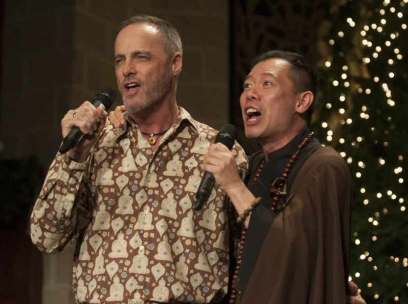 Singers Gary Floyd (left) and Brother ChiSing lent their voices to festivities as more than...