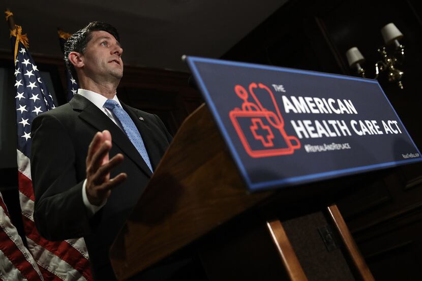 House Speaker Paul Ryan discussed the GOP health care plan this month after a meeting of the...