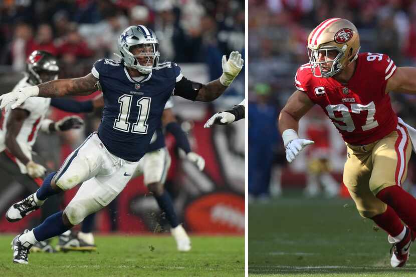 Micah Parsons (left) and Nick Bosa (right). Photos from the Associated Press.