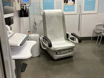 An examination room in the Walmart Health clinic at the Walmart Supercenter in Springdale,...