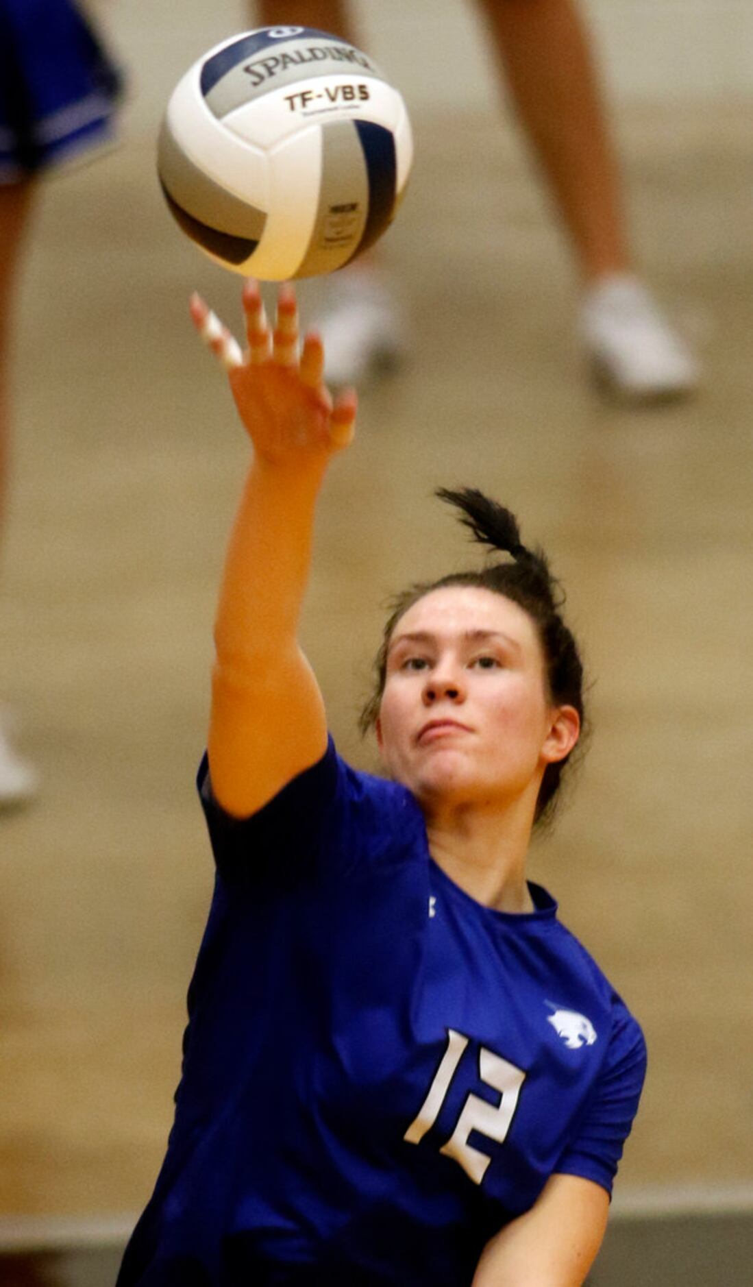 Trophy Nelson Byron Nelson's Payton Chamberlain (12) serves during the 2nd game of their...