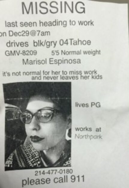  Missing poster for Marisol Espinosa (Naomi Martin/ Staff)