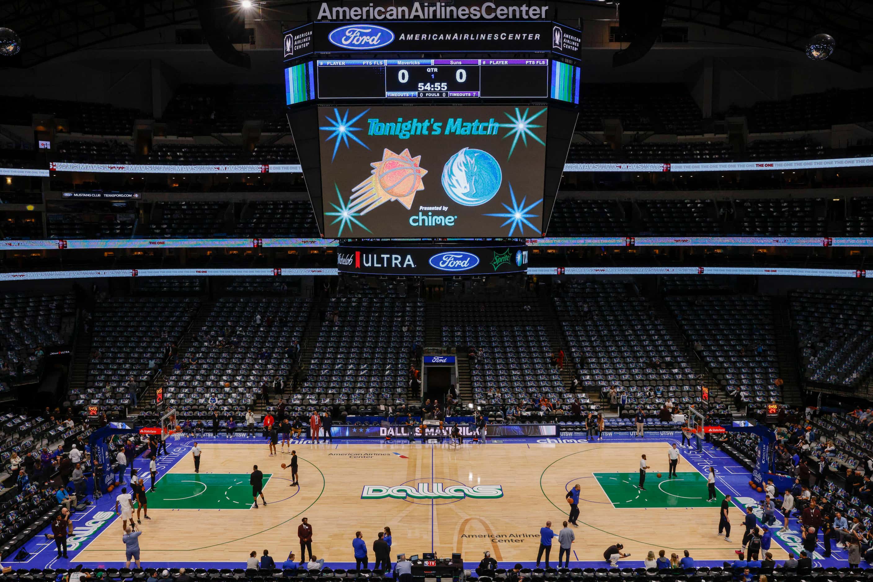 The Dallas Mavericks City Edition court pictured before an NBA game between the Dallas...