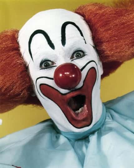  Larry Harmon portrays Bozo the Clown, whose mission was making kids smile, not terrifying...