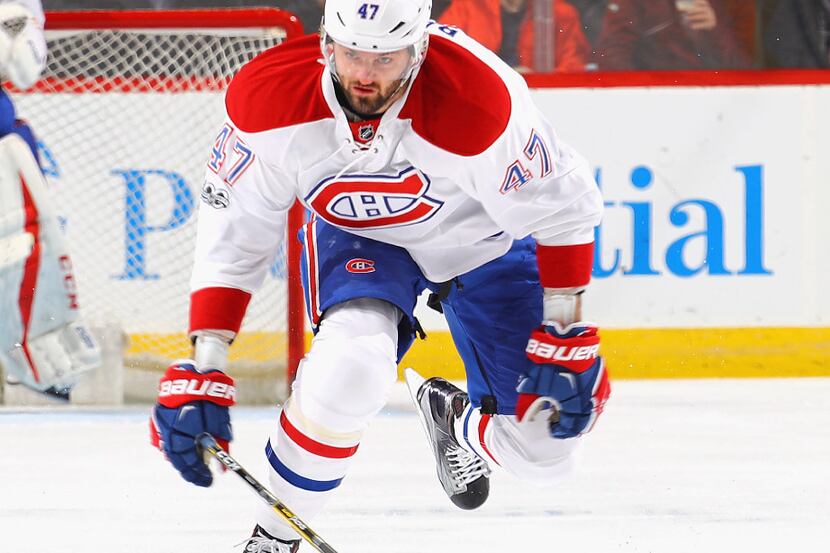 NEWARK, NJ - FEBRUARY 27: Alexander Radulov #47 of the Montreal Canadiens skates against the...