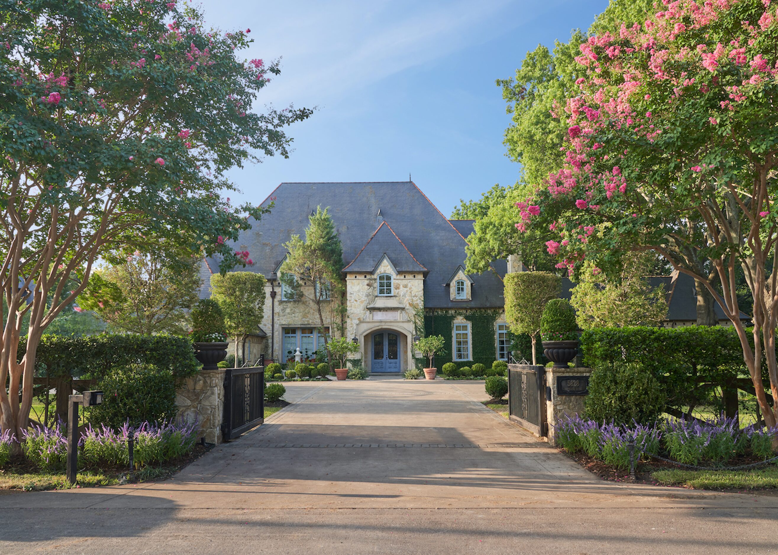 The exterior of the Kips Bay Decorator Show House Dallas. The front landscaping was designed...