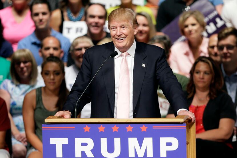 FILE - In this July 25, 2015 file photo, Republican presidential candidate Donald Trump...