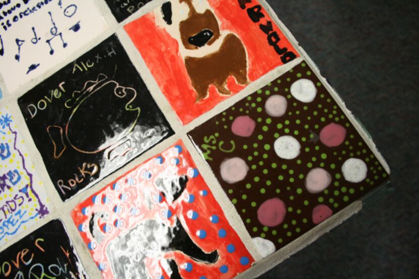 For Dover's 50th anniversary in 2009, sixth grade students made tiles that make up this...
