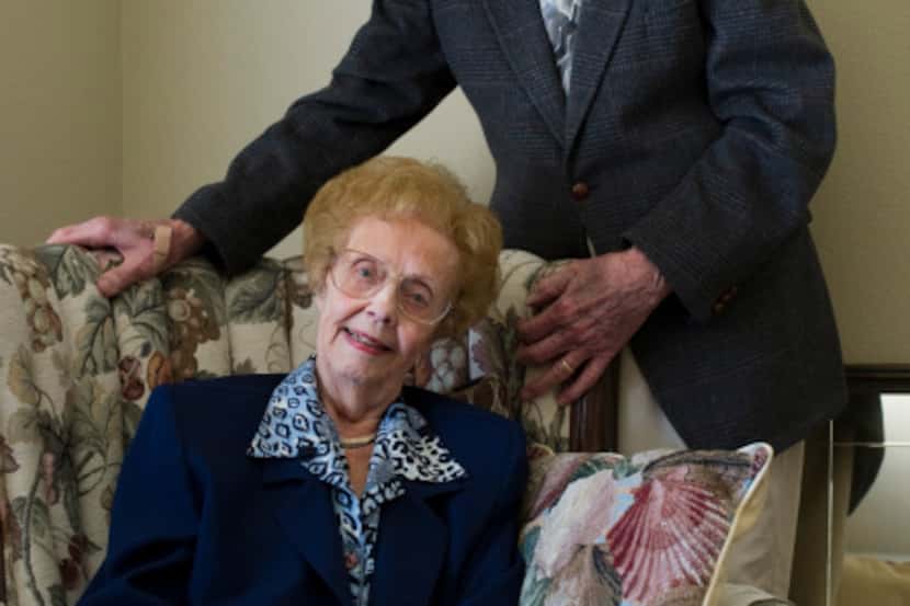 Ed and Peggy Flemister pose for a portrait in their Dallas home on Friday, April 12, 2013.