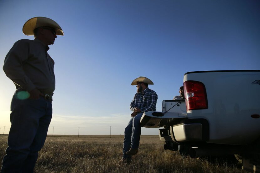 West Texas A&M Agriculture and Natural Sciences Acting Dean Dean Hawkins (left) and ranch...