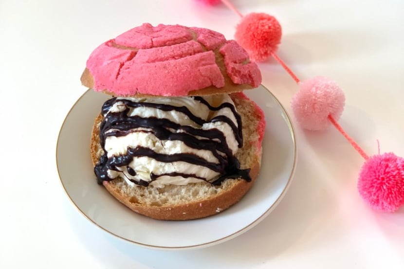 The Concha Ice Cream Sandwich is a cool summer treat from CocoAndre Chocolatier in Dallas. 