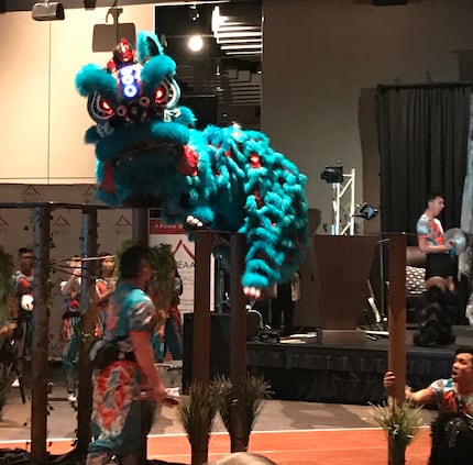 A lion dance was part of the AREAA Charity Gala on Saturday.