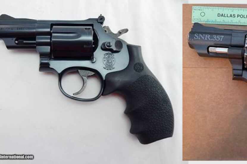 The Dallas Police Department released this image of the replica handgun a man pointed at...