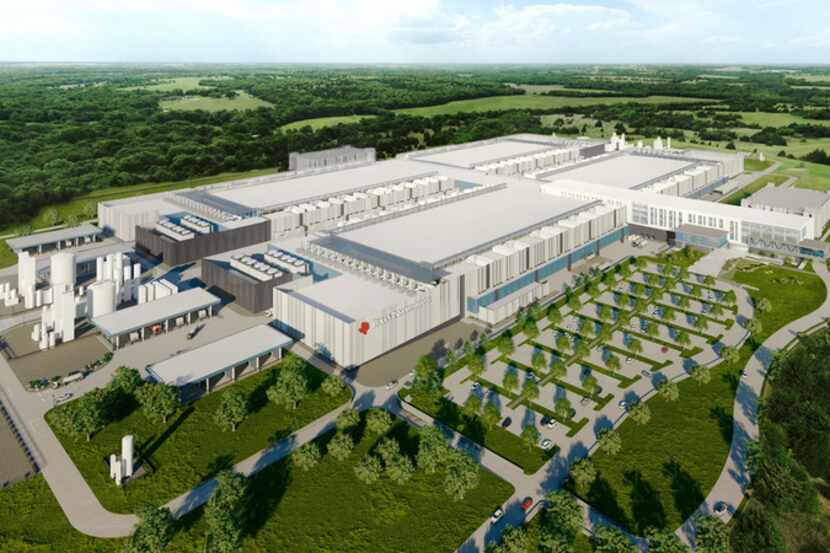 The 300-millimeter wafer facilities under construction in Sherman are part of the Texas...