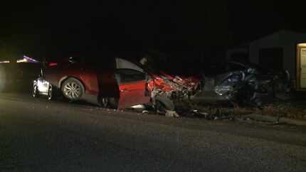 The crash happened a couple miles southwest of interstates 35W and 820, near Saginaw.