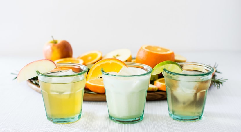 Soda trio:  Rosemary Apple , Orange Cream Soda and Vanilla Lime.