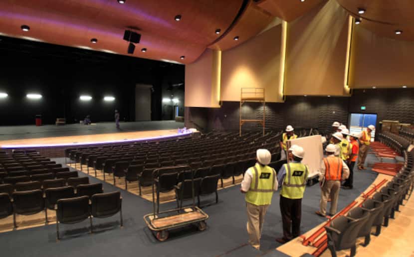 The state-of-the-art auditorium at the new Adamson High School in north Oak Cliff seats 580...