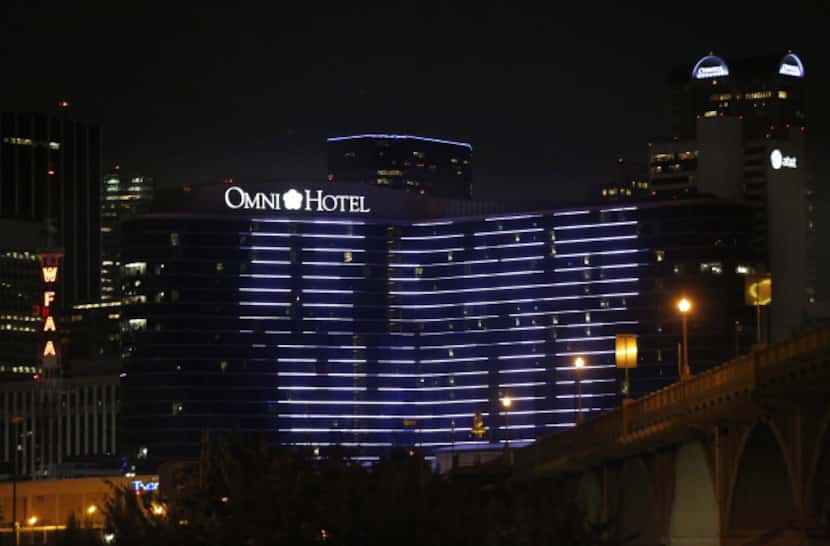 AT&T’s It Can Wait message was displayed on the Omni Hotel in downtown Dallas last week. The...
