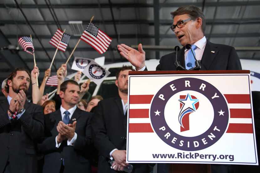 Former Texas governor Rick Perry announces his candidacy for President of the United States...