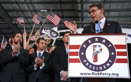 Former Texas governor Rick Perry announces his candidacy for President of the United States...