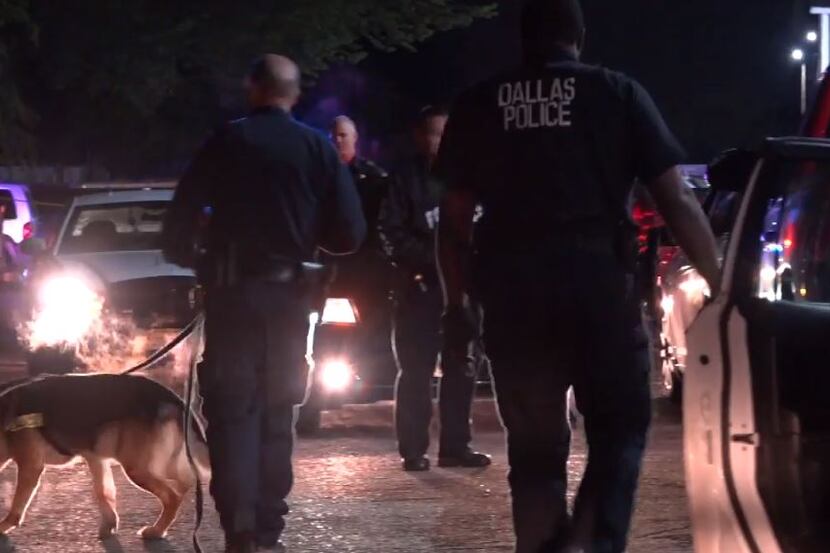 Dallas police officers investigated a shooting Wednesday night in Buckner Terrace.