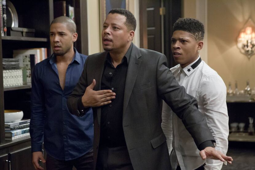 This photo provided by Fox shows, from left, Jussie Smollet as Jamal, Terrence Howard as...