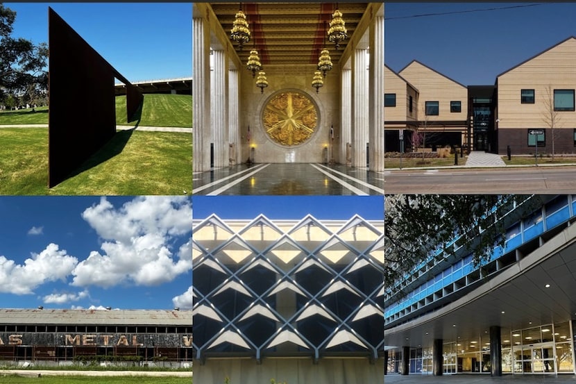 Clockwise from top left: Carpenter Park; the Hall of State; Family Health Center on...