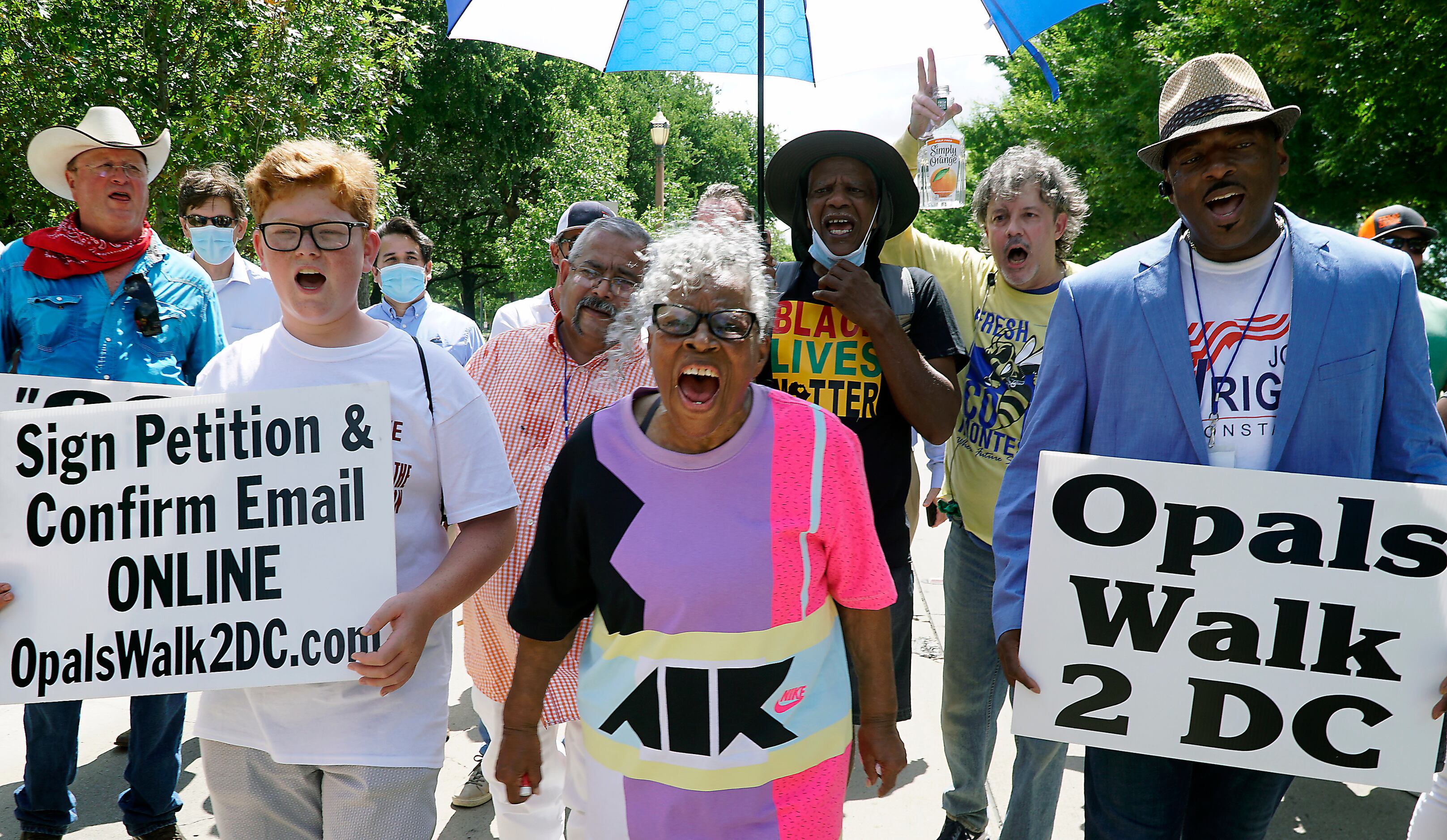 Ninety-three year old  activist Opal Lee marched 2.5 miles as part of her campaign to make...