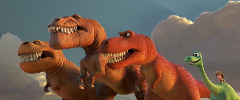 This image released by Pixar-Disney shows a scene from "The Good Dinosaur." (Pixar-Disney...